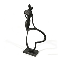 Sculpture abstraite en fonte de couple amoureux, figurine avec base en forme de cœur, statue de table, décoration d'intérieur, cadeau de mariage