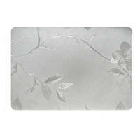 Napperons RNPT en PVC nacré imitation cuir, motif feuille d'argent, rectangulaires à coins arrondis pour tables de banquet