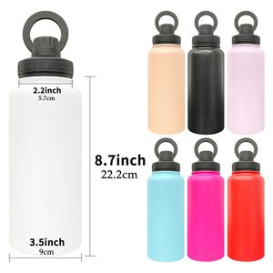 Stainless Steel Powder Coated Vacuum Insulated Copper Plated 32Oz Water Bottle <b>Phone</b> <b>Holder</b> With Magnetic <b>Rings</b> Flip Straw - Product Image 2