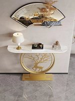 Nouvelle console moderne en bois massif, meuble d'entrée pour salon et couloir