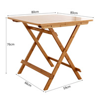 Table carrée pliable en bambou, table à manger portable pour balcon, chaises pour petits appartements, dortoir, meubles d'extérieur, minimaliste et moderne