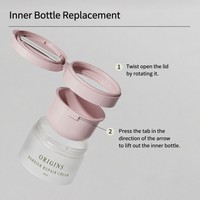 Pot en plastique alimentaire rechargeable de 100g avec couvercle à clapet, emballage durable pour soins de la peau, fond creux, pour crème pour le visage et lotion