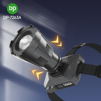 Linterna Frontal LED Recargable Portátil de 100W y 4000mAh con Pantalla de Energía, Lente Fresnel y Zoom, Ideal para Minería, Camping y Pesca