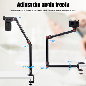 Support de fixation réglable à trois volets, robuste et léger, avec rotation à 360° pour appareil photo reflex numérique, téléphone, micro, anneau lumineux, studio - Product Image 2