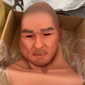 Masker kepala pria silikon realistis buatan tangan wajah kecantikan Halloween untuk Cosplay Crossdresser - Product Image 1