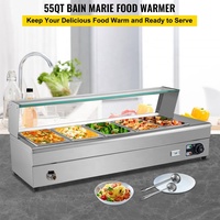 Bain-marie électrique industriel de table 5*1/2 plateaux pour maintien au chaud des aliments
