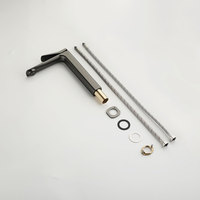 Robinet de lavabo de salle de bain en chrome poli, en laiton massif, à levier unique, à monter sur le plan, mitigeur d'évier eau chaude et froide
