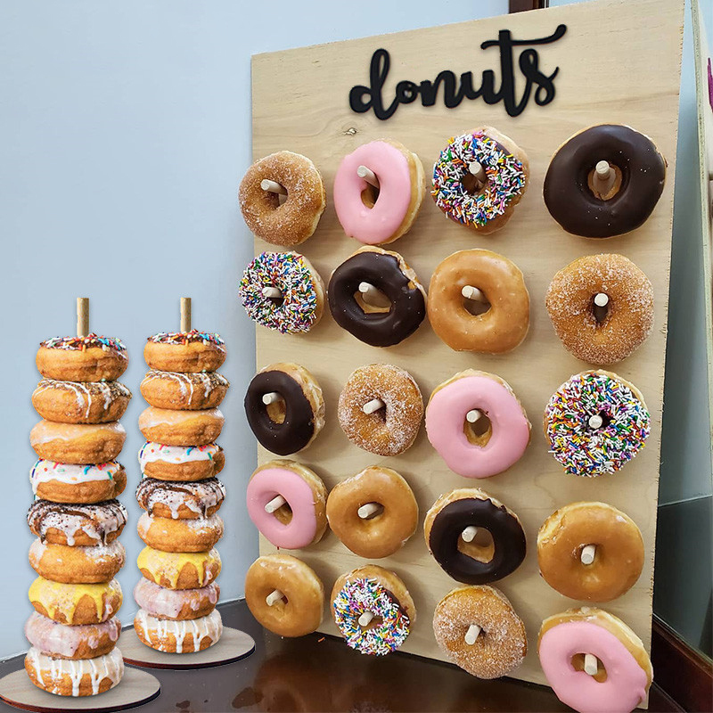Diy Wooden Donut Wall Rustic Wedding Decoration Table Party Decor Baby Showers Bridal Shower Birthday Party Favor