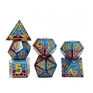<span class=keywords><strong>Dés</strong></span> en résine à noyau liquide, à bords tranchants, écologiques, gaufrés pour Dungeons & Dragons D4 D6 D8 D10 D12 D20 Jeux de rôle - Product Image 4