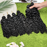Ekstensi Rambut Manusia Keriting Burma Crochet, Rambut Crochet India Mentah yang Sudah Terpisah, Ekstensi Mikro Twist Keriting Lembut Berbulu