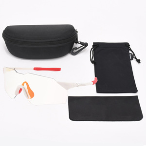 Lunettes de soleil sportives sans monture, verres photochromiques, protection UV 100 %, sports de plein air, unisexe, adultes, étui inclus - Product Image 2