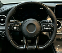 Volante de Cuero Genuino de Alta Calidad con Bloques de Color para Mercedes W204 S204 C204 W212 W212 C207 A207 X204 W218