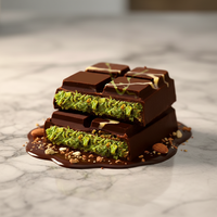 Barra de chocolate de pistacho de alta calidad a precio de fábrica, barra de chocolate de pistacho con sabor a Dubai, llena de rellenos.
