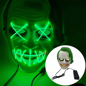 Masque de fête lumineux d'halloween 2022 Offre Spéciale <span class=keywords><strong>mots</strong></span> noirs masques LED d'halloween masque fantôme de citrouille d'horreur - Product Image 3