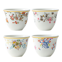 Nouvelle tasse à thé en céramique dorée de style chinois minimaliste à motifs floraux pour cérémonie du thé, origine inconnue