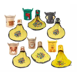 Tragbarer umweltfreundlicher runde Aufbewahrungsbehälter im koreanischen Stil Filzstoffbeutel für Zuhause Schlafzimmer-Spielzeug Wäsche-Set inklusive