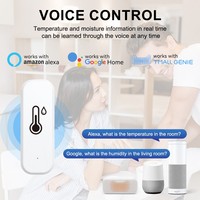 SIXWGH Tuya Wifi Smart higrometer dalam ruangan termometer Bar baterai Alexa Google kompatibilitas suhu Sensor kelembaban