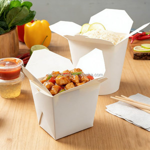 Boîtes <span class=keywords><strong>à</strong></span> nouilles écologiques en carton pour emporter, contenants biodégradables pour la nourriture chinoise, pour restaurants et usage domestique - Product Image 1