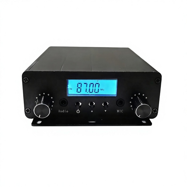 15W FM Phase Locked Loop Stereo Transmitter Adjustable Frequency LCD Display Wireless Broadcast Equipment China