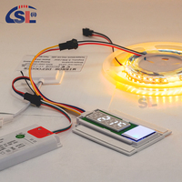 Commutateur tactile intelligent à une touche avec affichage de l'heure et de la température, variateur de lumière intégré, miroir IP20, DC 12V 5A