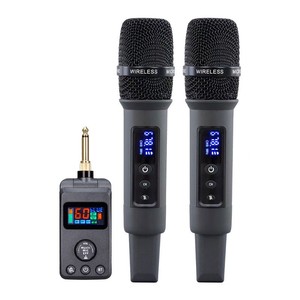 Sistema de Micrófono Inalámbrico Recargable Plug&Play M50 UHF Dinámico con Supresor de Retroalimentación DSP, Receptor y Dos Micrófonos C - Product Image 1