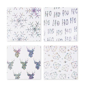 Eco-Friendly Recyclable Art <b>Paper</b> Holographic Christmas Gift <b>Wrap</b> <b>Roll</b> with Deer Snowflake Noel Design Double Sided Coated 80GSM - Product Image 3