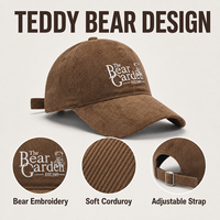 Casquette de baseball en velours côtelé 100% coton, imprimée et brodée, 6 panneaux, visière incurvée, ajustable, pour homme, vente en gros