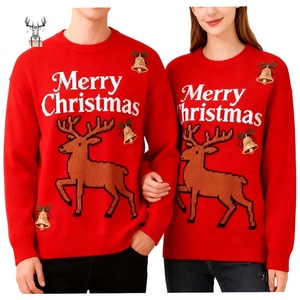 Оптовые свитера Nanteng на заказ: 100% акриловые, зимние, для рождественских вечеринок, унисекс, вязаные, с узором лося, повседневные, для пар, рождественские пуловеры - Product Image 1