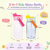 Bouteille d'eau en plastique à motif créatif, design attrayant, avec paille, pour enfants, portable, idéale comme cadeau