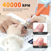 Pnd750 Nagelboormachine 40000Rpm Borstelloze Motor Lage Geluidstrillingen (Oranje/Paars/Roze/Wit/Blauw/Zwart) Nagelkunstapparatuur