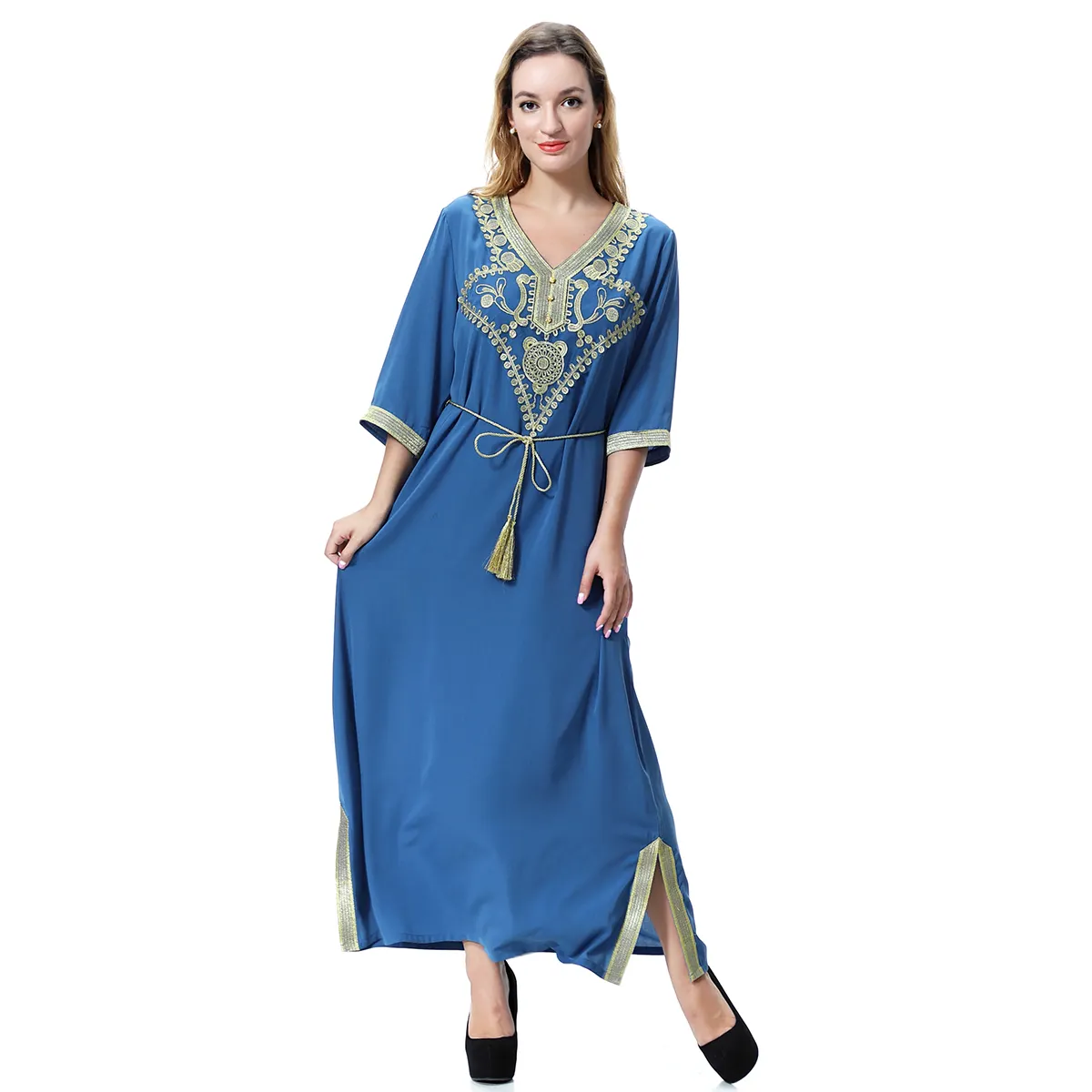 Th920 abaya phụ nữ hồi giáo ăn mặc 2023 Dubai Ari kag D abaya phụ nữ hồi giáo ăn mặc đồng bằng Dubai nút abaya thiết kế