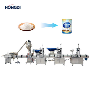 Ligne d'embouteillage de poudre entièrement automatique avec trieuse de bouteilles, remplisseuse à vis sans fin, machine de bouchage et d'étiquetage, et table d'accumulation rotative - Product Image 2