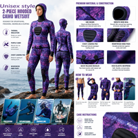 Combinaison de plongée unisexe en néoprène lisse 3/2mm 3.5mm, personnalisable, à capuche, haute élasticité, pour la plongée et le snorkeling – Vente chaude en gros