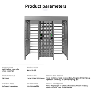 Security Stainless Steel Turnstile Speed Gate Full Height Facial Recognition Prices <b>Access</b> <b>Control</b> Full Height Turnstile Gate - Product Image 4