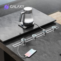 Système de rail électrique mural pour accessoires de cuisine en aluminium Galaxy – Multiprise haute puissance pour cuisine
