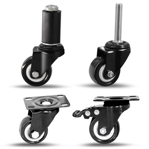 Plaque de fixation universelle rigide pivotante avec <span class=keywords><strong>frein</strong></span> pour roulettes de 2 pouces, en PVC noir, pour chaise de bureau et roulettes de réfrigérateur - Product Image 2