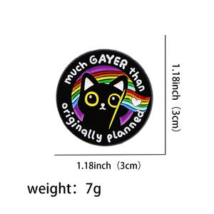 Dessin animé renard arc-en-ciel chat Possum Animal broche Badge fierté émail épinglette - Product Image 6