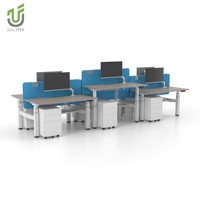 Bureau debout moderne IULTRA à double moteur électrique, fonctionnement silencieux, respectueux de l'environnement, structure en acier robuste, 180 cm, gris, pour le bureau