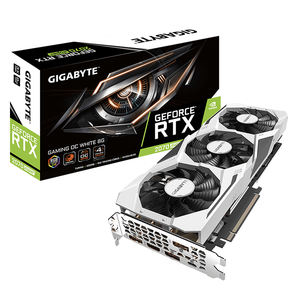 Carte graphique <span class=keywords><strong>GIGABYTE</strong></span> GeForce <span class=keywords><strong>RTX</strong></span> <span class=keywords><strong>2070</strong></span> <span class=keywords><strong>SUPER</strong></span> GAMING OC WHITE d'occasion avec système de refroidissement à ventilateurs à rotation alternée <span class=keywords><strong>RTX</strong></span> 2000 - Product Image 1