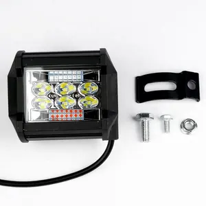 Knipperende Led Werken Light 4Inch 60W 12V 24V Spot Flood Beam Werk Lamp Strobe 3 Kleur waterdicht Voor Suv Atv Trucks