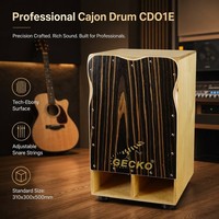 GECKO Professional Cajon Drum CD01E Birch Wood Box Drum Adjustable Snare Strings for Performance