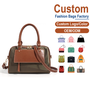 Sac bandoulière en toile et cuir vert olive avec finitions marron |   Fabrication sur mesure OEM/ODM pour les marques de mode et de style de vie - Product Image 1