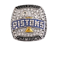 Bague de championnat de basket-ball des Detroit Pistons 2004, mode européenne et américaine, unisexe, plaquée or, avec cristaux en strass