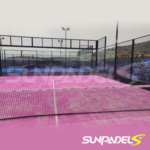 Terrain de padel classique sans entretien, dimensions standard 10x20M, poteaux anti-choc, avec gazon pour complexe de luxe - Product Image 3