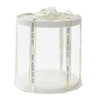 Boîte à gâteau ronde transparente en acrylique personnalisée, grande taille, pour anniversaire, mariage, en usine