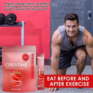 Amaz Premium gelatina di creatina fragola sapore di energia per il recupero di allenamento di crescita muscolare integratore Fitness senza zucchero vegano - Product Image 5