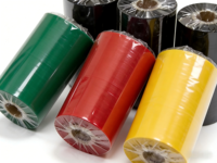 Cinta de Transferencia Térmica Plana (TTR) de Cera de Color Rojo, Azul y Verde, 110 mm de Ancho, Compatible con Impresoras de Etiquetas HP, Cinta de Nylon para Códigos de Barras