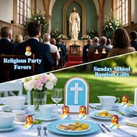 12 pièces canards en caoutchouc sur le thème de jésus Design Original baptême fête religieuse faveurs panier de pâques Stuffer cache-cache jouets de bain pour