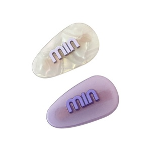 Horquilla de plástico de acetato púrpura para mujer, accesorio para el cabello con núcleo de amor, Clip de flequillo lateral pequeño para pinzas para el cabello de fiesta - Product Image 2