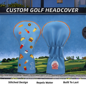 Vente en gros usine – Housse de tête de club de golf en cuir PU de qualité supérieure, résistante à l'eau, avec logo brodé, élastique et auto-fixante, design personnalisé - Product Image 2